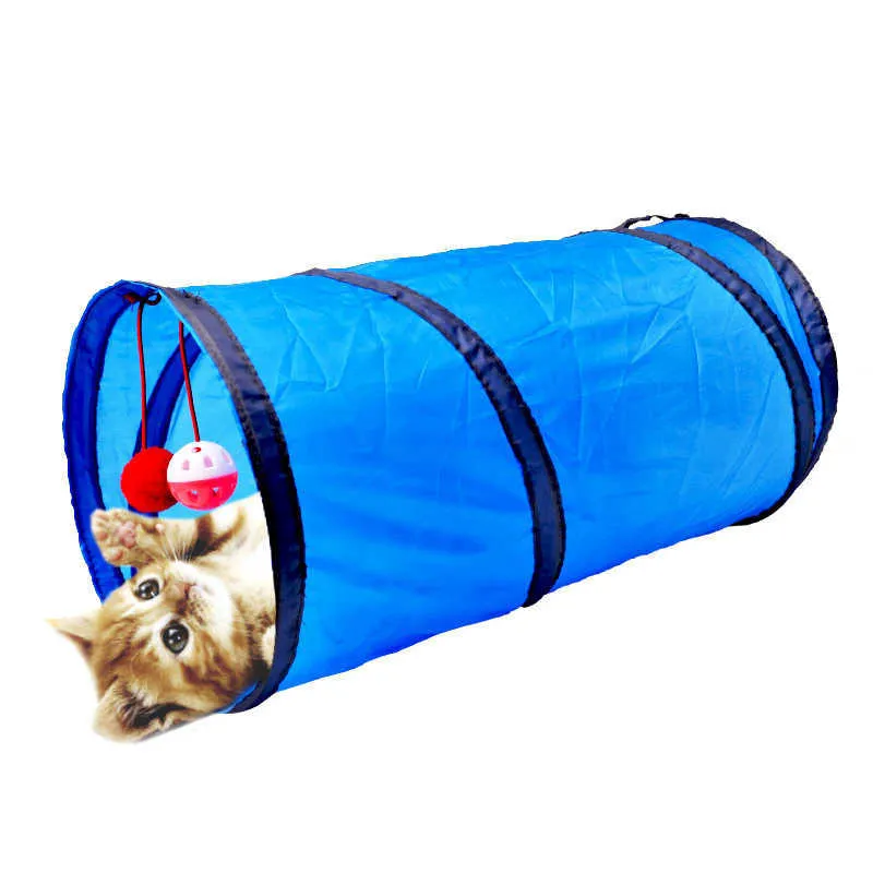 Toys Cat Tunnel Tuy Funny Pet 2 ثقوب تلعب كرات كرات قابلة للطي هريرة الألعاب هريرة ألعاب جرو على أنابيب نفق الكلاب G230520 G230520