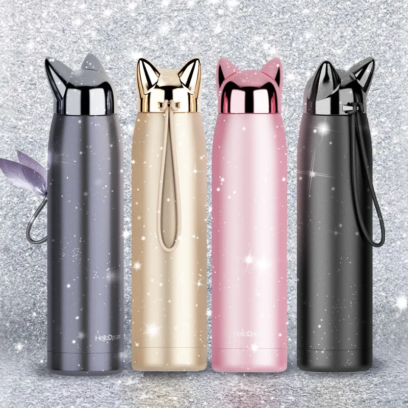 Lightning Fox Thermo Cup Airde 304 Aço inoxidável Cartoon Net Celebrity Men and Women Fild's Gift Water Cup