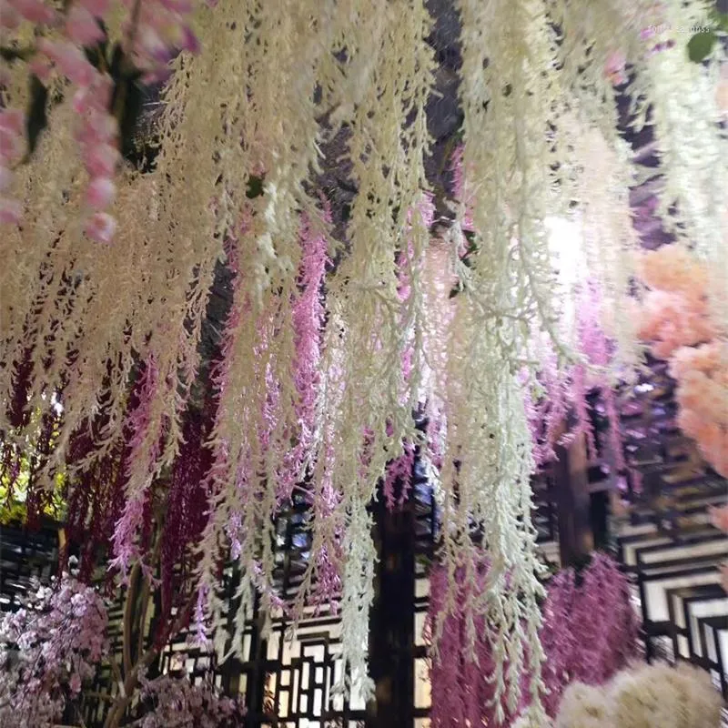 Flores decorativas Simulación de flores artificiales Amante Ventilador Colgante de pared Decoración de techo de boda Interior Centro comercial Tienda Conjunto de actividades Ratán falso