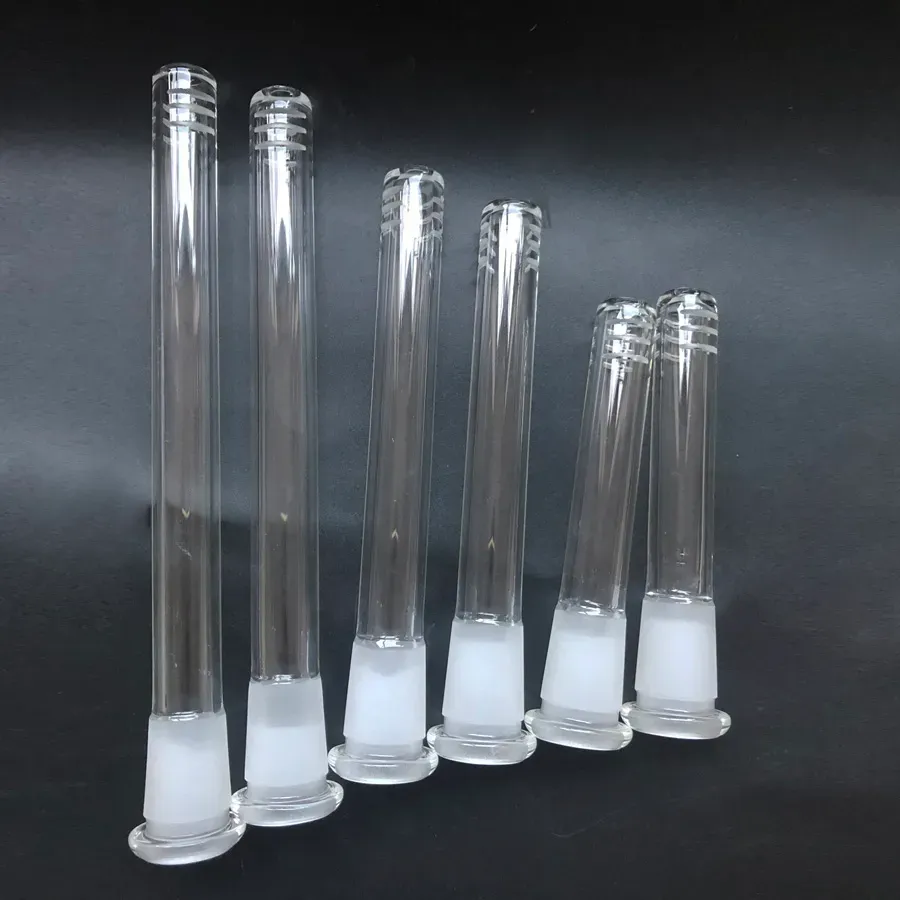 Accessoires pour fumeurs Narguilés 3 pouces-6 pouces 18 mm mâle à 14 mm femelle Tige en verre Adaptateur de tige de tube de diffuseur Diffusé vers le bas Tige pour bécher en verre