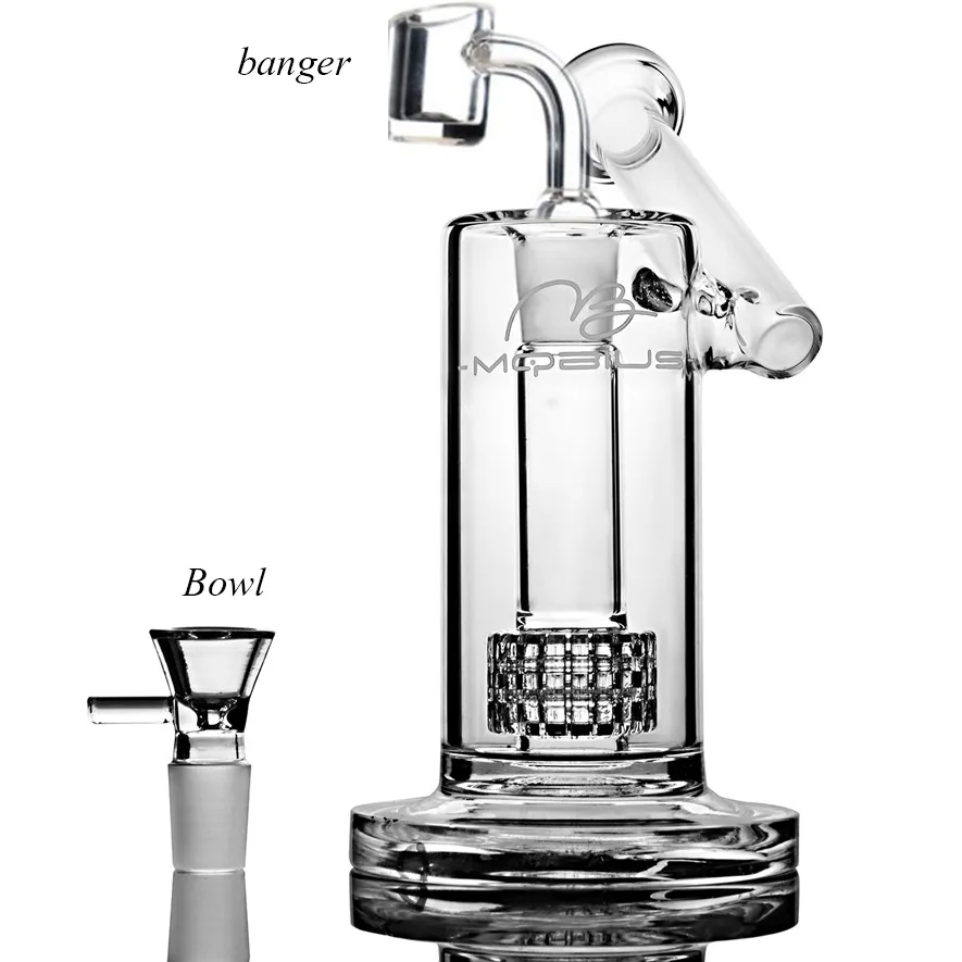 Mobius GLASS Bong narghilè 21cm Heady Dab Rigs Matrix Perc glass Water Bong Oil Rig accessori per pipe ad acqua per fumatori 18mm Bowl