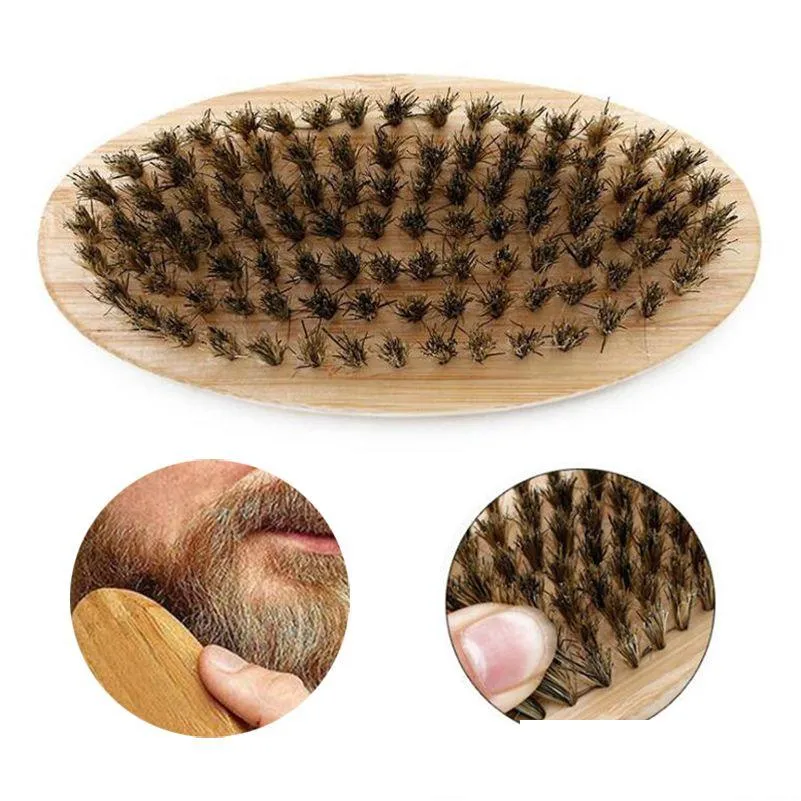 Brosses De Nettoyage Naturel Poils De Sanglier Barbe Portable En Bois Salle De Bains Du Visage Mas Brosse Ménage Beauté Outil 53X115Mm Drop Delivery Dhb6K