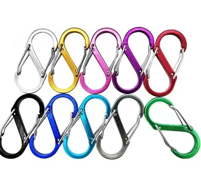 Keychain 51x23mm Large Multifunctional Key Ring Outdoor Tools Camping S-type Buckle 8 Characters Quickdraw Carabiner