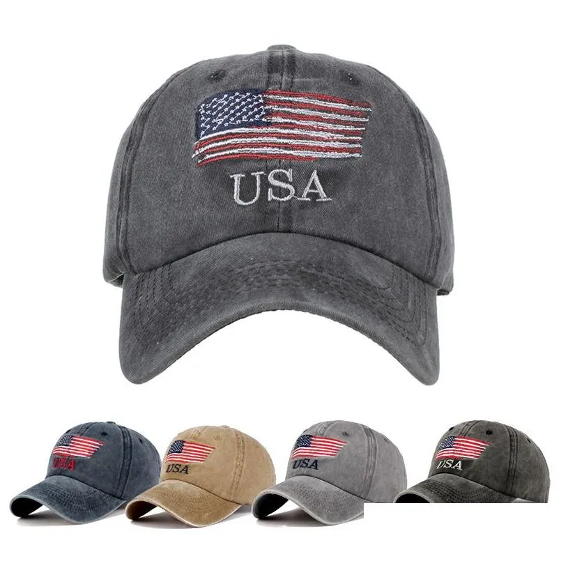 Ball Caps Creative USA Baseball Cap katoen spinnen geborduurde Amerikaanse vlag buitensport Casual hoed drop levering mode toegang dhaiz