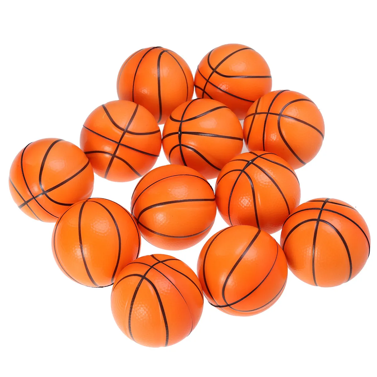 Bollar 10st Mini Sport Balls Press Foam Basketballs Stress Balls Stress Relief Toys for Kids Party Relaxation 230523