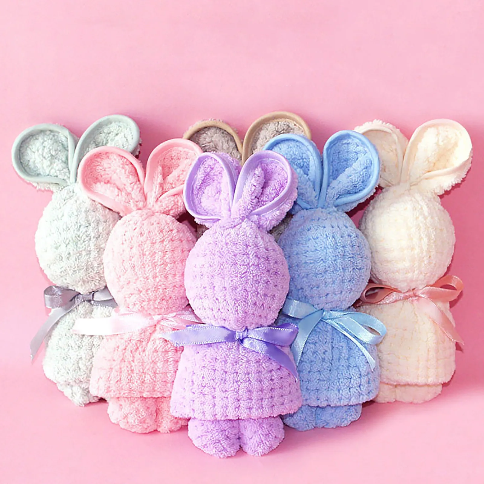 Sevimli tavşan tavşan peluş havlu yatıştırıcı bebek havlu yatıştırma oyuncaklar sevimli bebekler banyo yumuşak güvenlik battaniye bebek peluş banyo havlusu