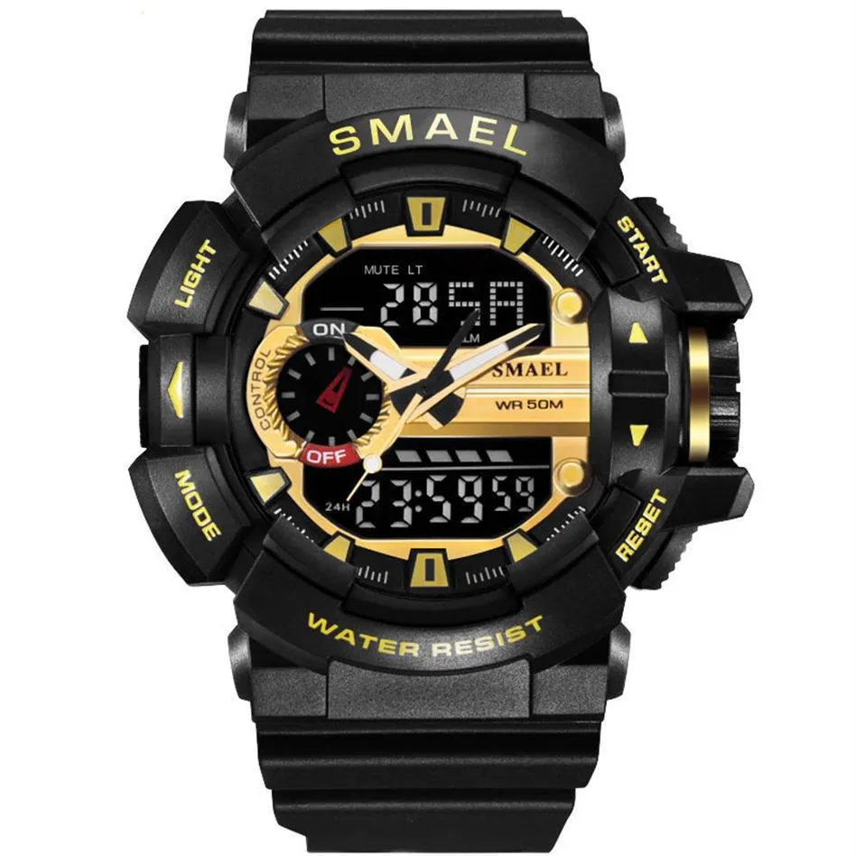 Sport Watch Men Digital LED Watch 50m Waterproof Dive Watches Militära män armbandsur Relogios Masculino Montre Homme Drop Shippin279d