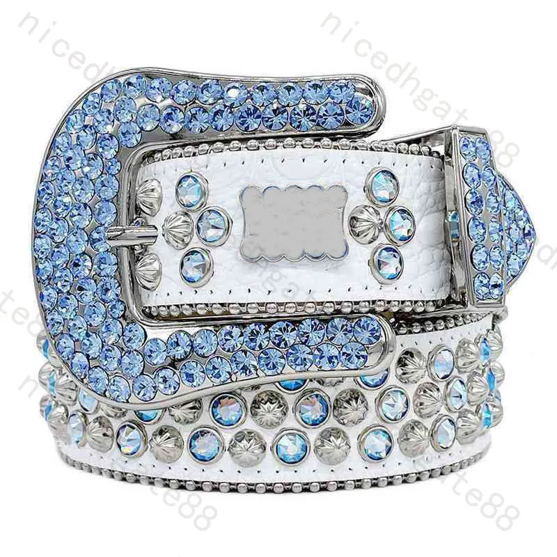 Luxury Crystal Bb Hip Hop Belt For Men And Women Designer Fashion