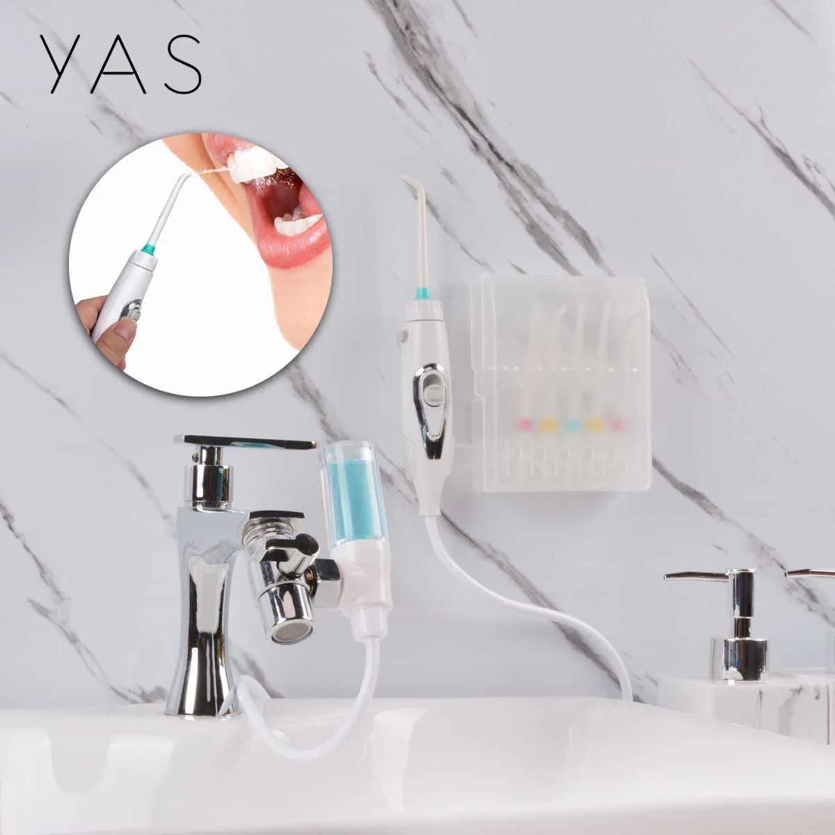 Oral Irrigators Yas Dental Rekommenderande tyst oral irrigator kran Jet vatten flosserborste tand spa rengörande tandblekande munvatten enhet G230523