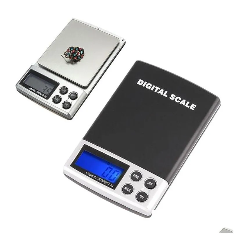 Bilance Bilancia digitale tascabile portatile Mini moneta d'argento Gioielli con diamanti in oro Peso Nce Peso Strumenti di consegna a goccia da cucina elettronica Equi Dh8Ve