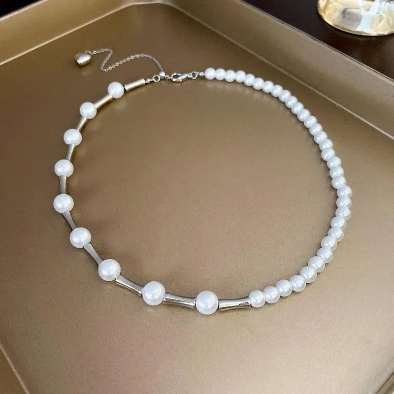 Tour de cou bijoux vintage classique collier de perles imitées bijoux à la mode romantique chaîne de cou délicate colliers de mode coréens