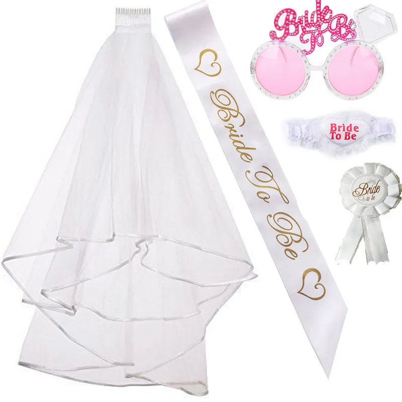 Autres fournitures de fête d'événement décoration de mariage douche nuptiale voile équipe mariée à être ceinture en satin Bachelorette fille décorations de poule 230522