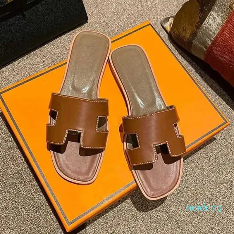 مصمم -Sandal Women Slippers Khaki Slides Fashion Sandels Patent Leather Skin Skin Maroon Fonce Triple White Brown Classic Black