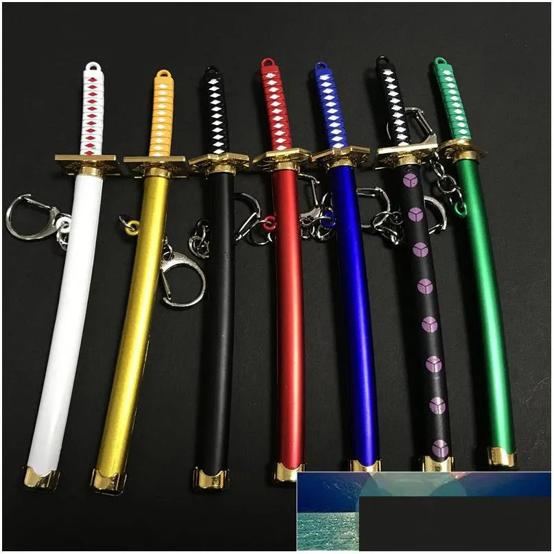 Kreki Lanyards 8 Styles Roronoa Zoro Miecz Biecian dla kobiet mężczyzn Buckle Tool Scabbard Katana Sabre Keyrings Fri Dhgarden Dh3qs