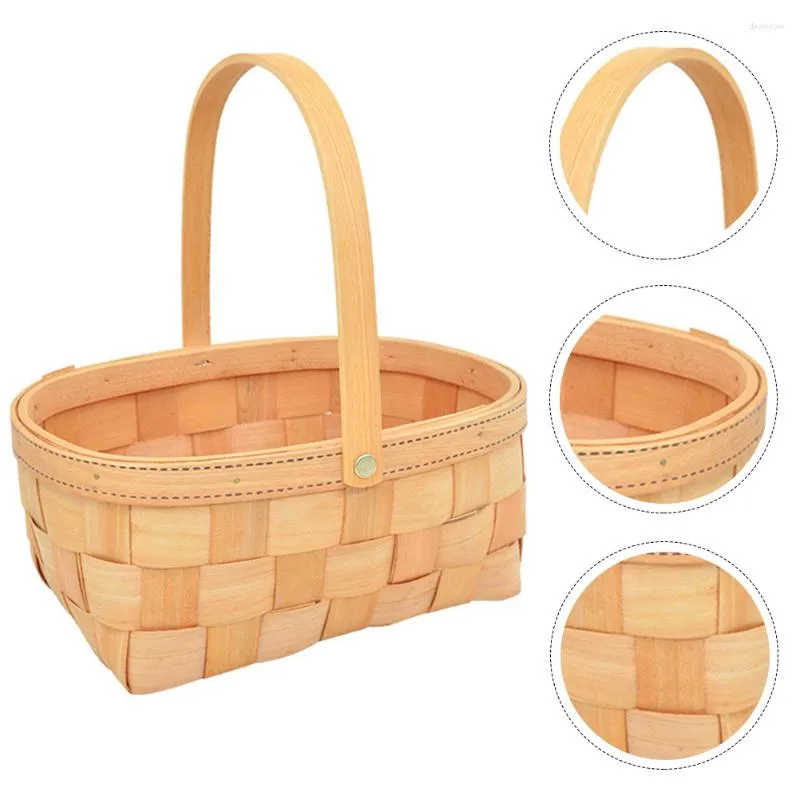 Ensembles de vaisselle panier à pain paniers de rangement tissés panier de transport de fille de fleur de mariage en osier