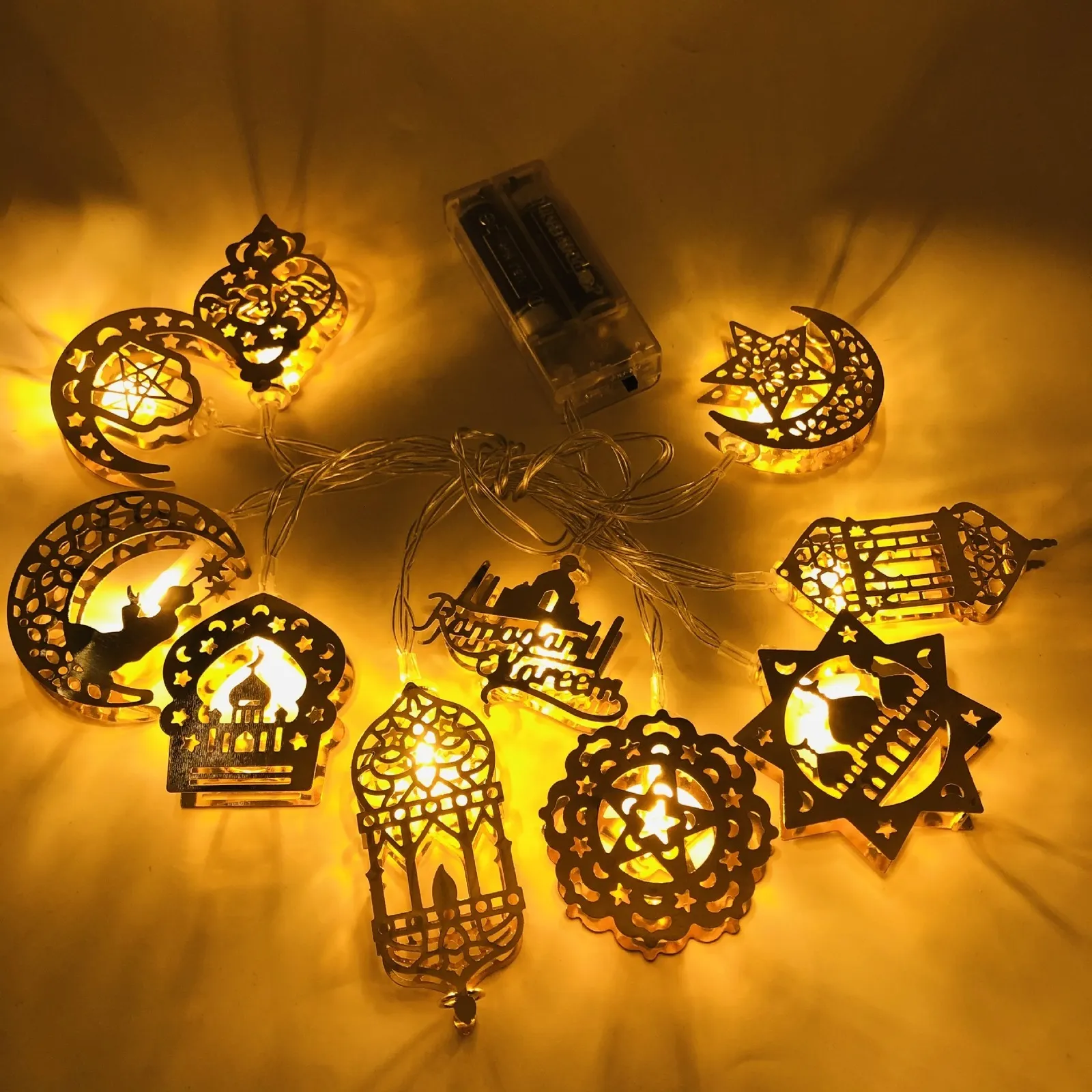 Andra evenemangsfestleveranser Eid Mubarak Star Moon LED String Lights Ramadan Kareem för heminredning Islamisk muslimsk festival Alfitr 230522