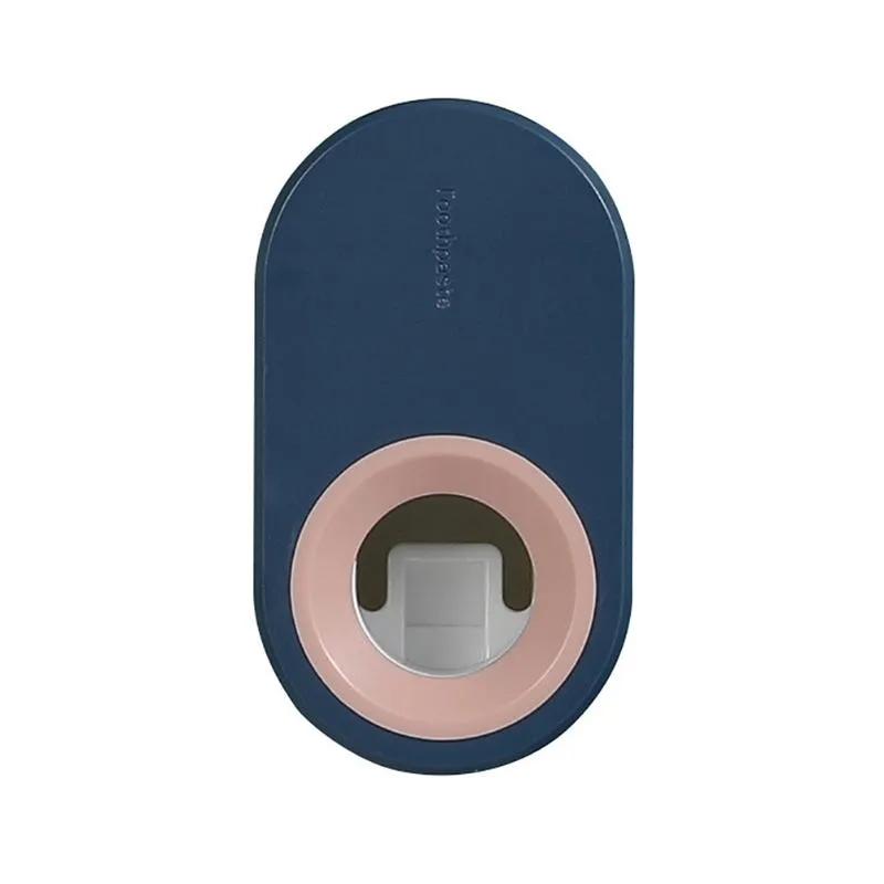 Set di accessori per il bagno 1pc Dispenser di dentifricio a parete Spremiagrumi sospeso Decorazione del bagno per la casa El blu scuro