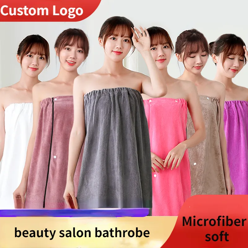 Wearable Microfiber Bathrobe Woman Shower Soft Bath Towel Adults for Home Beauty Salon Sweat Suit Sauna Towels Bathroom