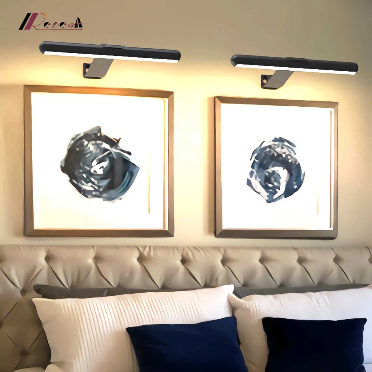 Wall Lamps Painting Picture Light Portrait With Remote Living Room Wireless Wall Lamp Art Display Rechargeable Battery Operated Photo G230523