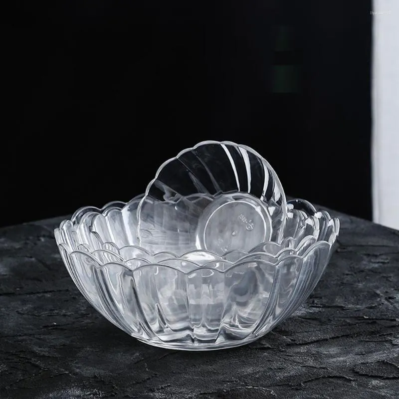 Servis uppsättningar akryldessertskålar Snack Bowl Servering Plastic