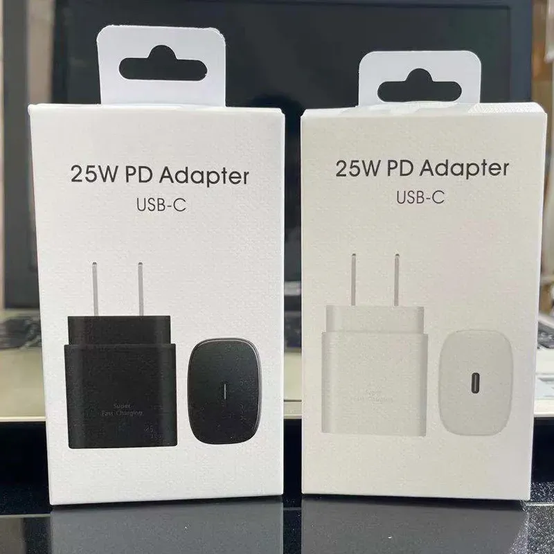 UL US/EU/Storbritannien Plug Type C Wall Charger USB C för Samsung PD 25W Chargers Galaxy S22/S23 Ultra/Note10/Note 10 Plus TA800