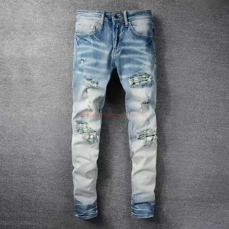 Amaris Jeans: Men's Slim Fit Denim Pants with Distressed Ripped Details  Trendy High Street Style