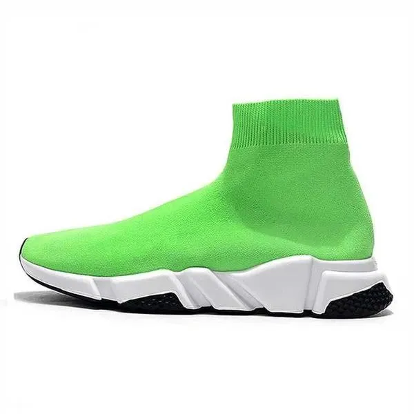 Graffiti Designer Speed Sock Trainers For Men And Women White Black Red Beige Pink Clear Sole Lace Up Neon Yellow Speed Runner Trainers With Flat Platform Casual Sizes 36 45 From Yzhshoes