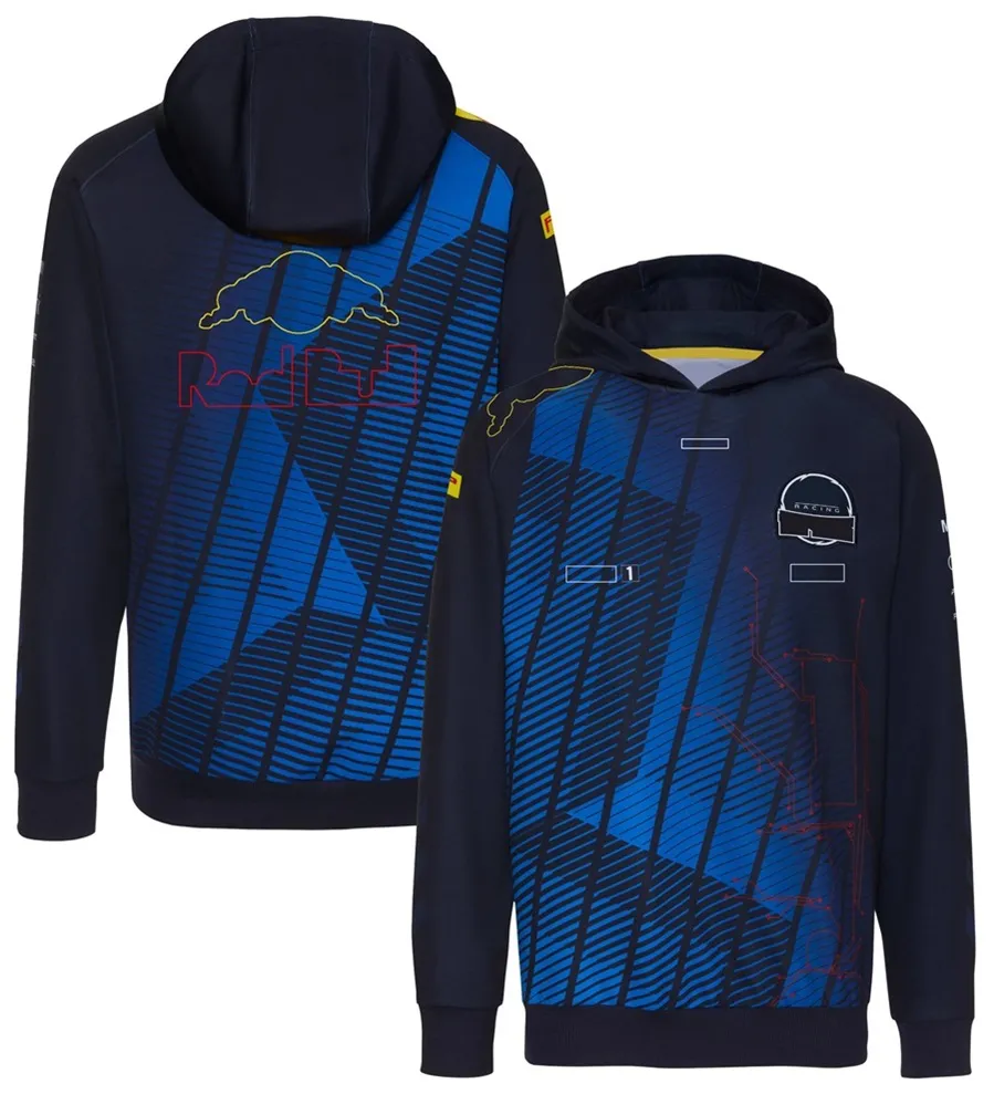 2023 Nouveau F1 Sweat à capuche Formule 1 Team Blue Sweats à capuche pour hommes Pull Printemps Automne Fans de course Mode Sweat à capuche surdimensionné Sweat à capuche