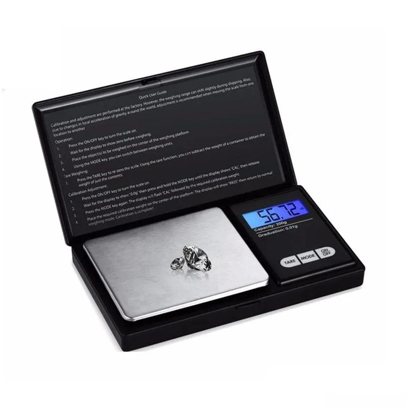 Waagen Mini Pocket Elektronische Kompakte Tragbare Schmuck Präzisions-Digitalwaage Haushalt Küche Backwerkzeuge 300G/0,01G Dr Dhqyh
