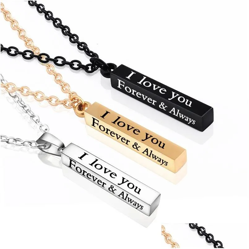 Pendentif Colliers En Acier Inoxydable Collier Creative Souhaitant Colonne Diy Couple Saint Valentin Cadeau Fournitures Drop Delivery Bijoux Pend Dhur6