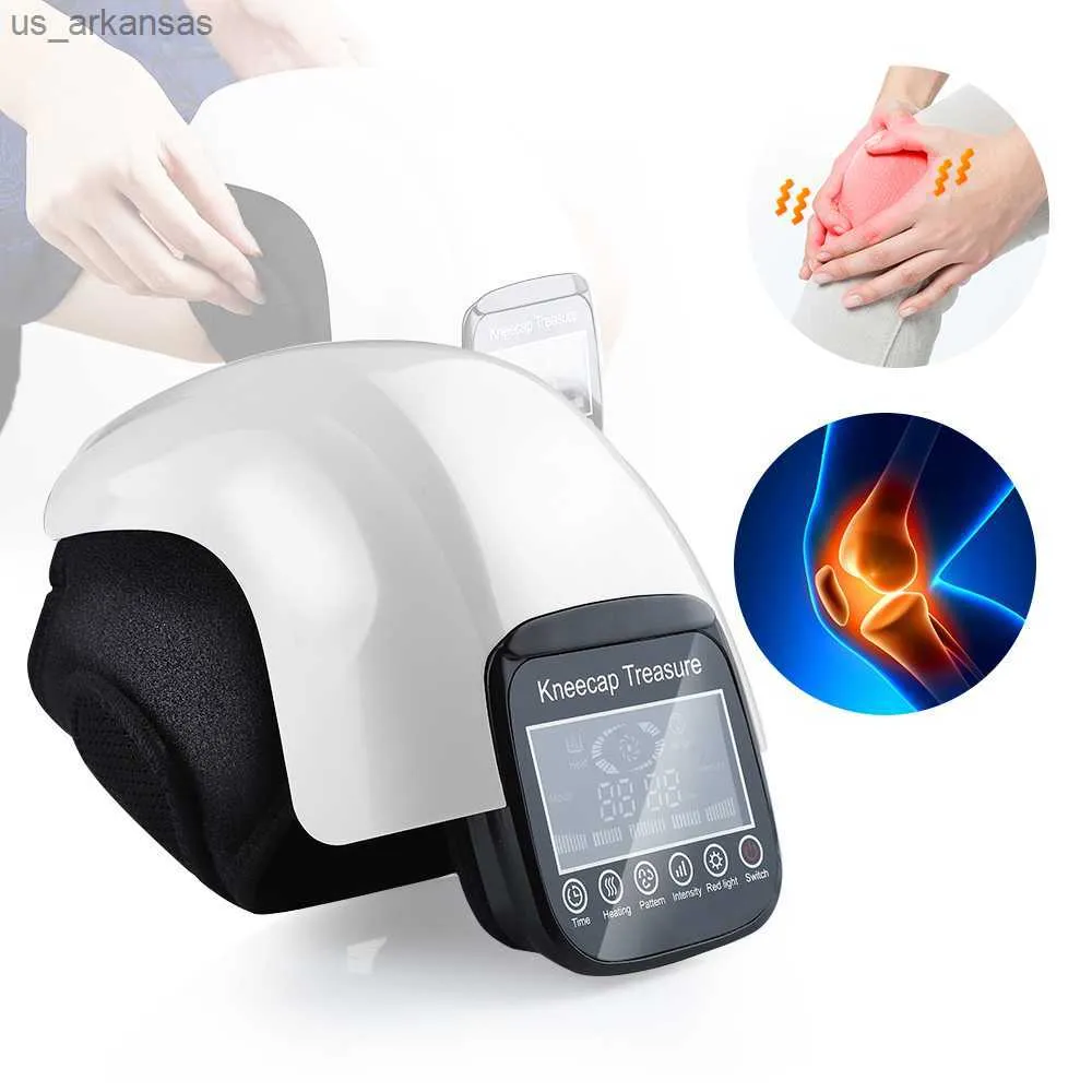 Pressothérapie à l'air pour l'arthrite du genou Chauffage infrarouge Genouillère Masseur Massage par vibration électrique Soulager la douleur au coude de l'articulation de la jambe L230523