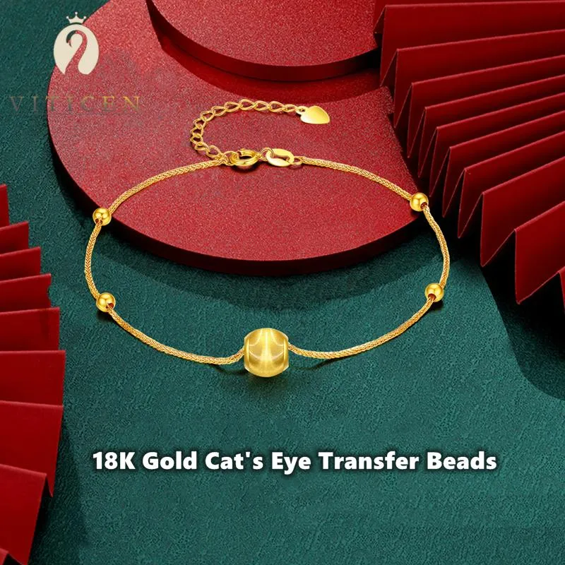 Bangle Viticen äkta 18K guld damkulpärlor Enkel armband gåva till flickvän AU750 Hög smycken Tillverkare Dropshipping