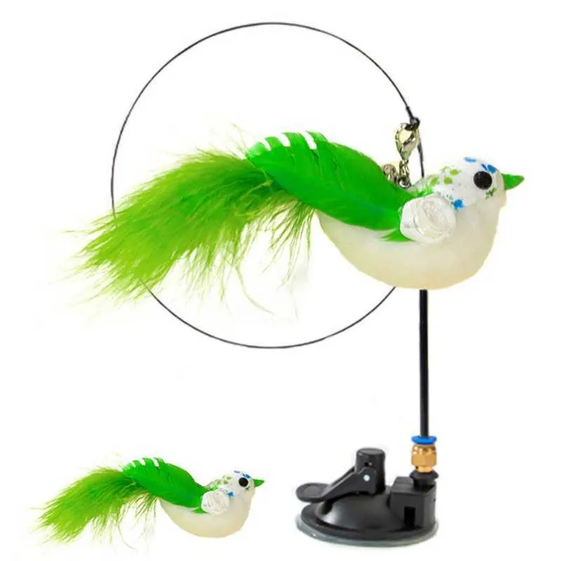 Toys Simulation Cat Bird Interactive Cat Stick Toy With Suction Cup Funny Feather  Bird For Kitten Play Chase Exercise Cat Toys Supplies G230520 From Babiq04,  $2.3
