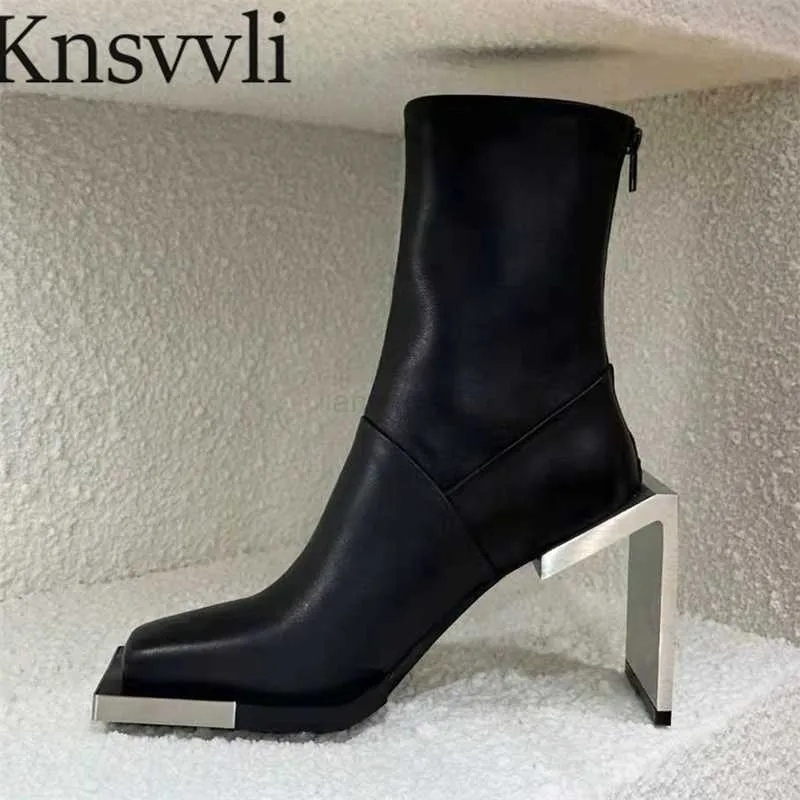 Boots Square Toe Toe High Heel Boots Women Black Stretch Boots Runway Shoes Women Strange Style Heel Boots Boots Botas Mujer X230523