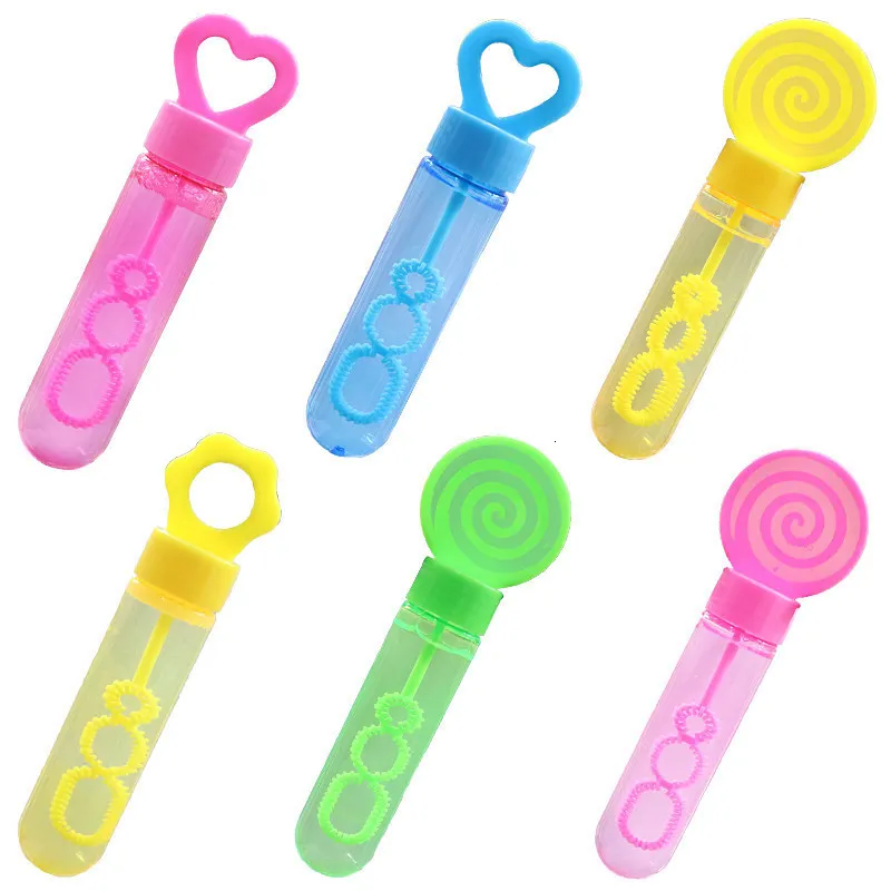 Other Event Party Supplies 20pcs Kids Heart Lollipop Mini Bubble Wand Favor Toy Bath Time Gifts Girls Birthday Baby Shower Not Included Water 230522