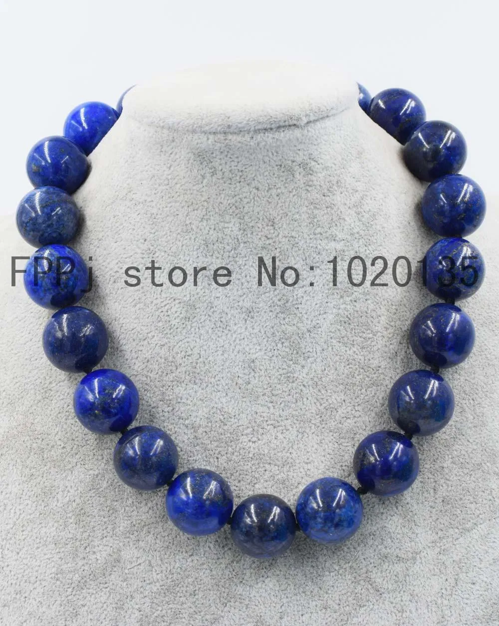 قلادات واو! Lapis Lazuli Round Blue 10 20mm Necklace 18inch Beads Beads FPPJ Nature