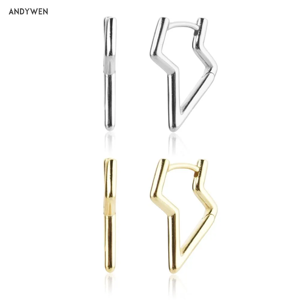 Huggie ANDYWEN 925 Sterling Silver Gold Unique Shape Hoops Piercing Earring Loops Clips 2021 Wedding Fine Jewelry Huggies Luxury