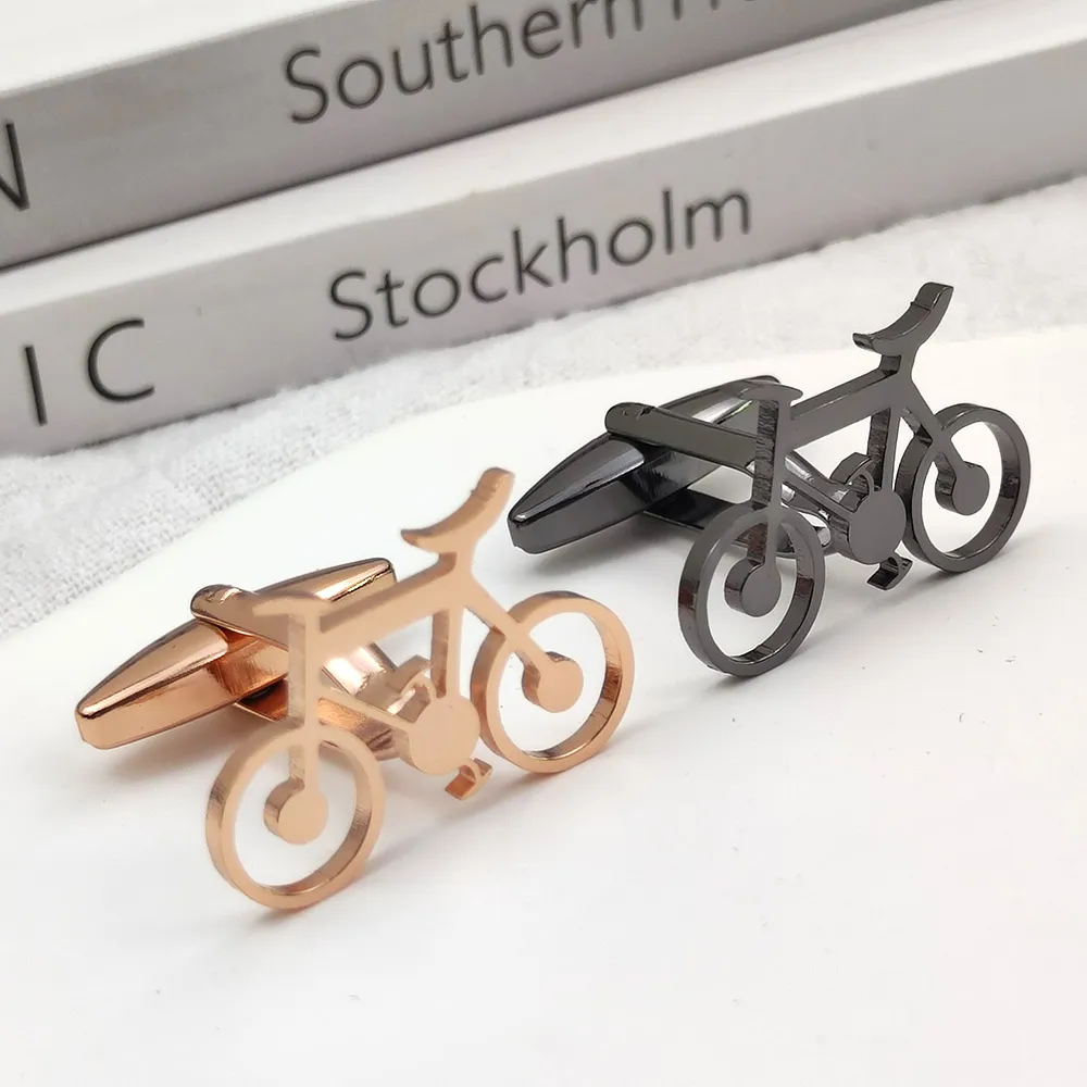 Herren-Fahrrad-Manschettenknöpfe, Edelstahl, Sport-Fahrrad-Manschettenknopf, für männlichen Ehemann, Geschenke, Luxus-Design, Kleidung, Hochzeit, Schmuck