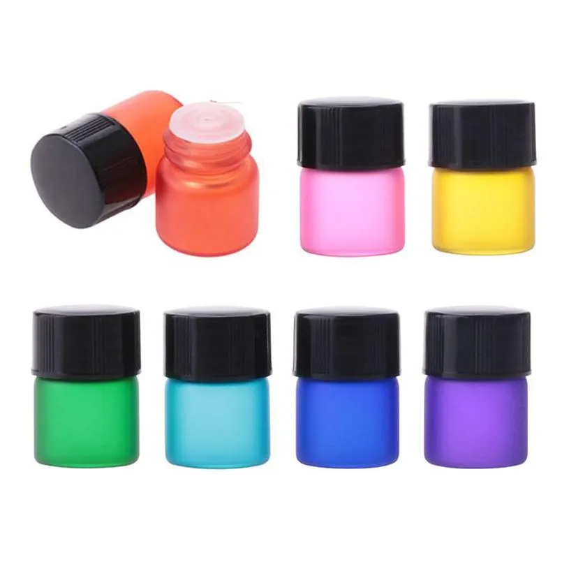 Emballage Bouteilles 1Ml Couleur Verre Dépoli Vide Bouteille D'huile Essentielle Voyage Portable Cosmétique Sous Goutte Livraison Bureau École Dhufc