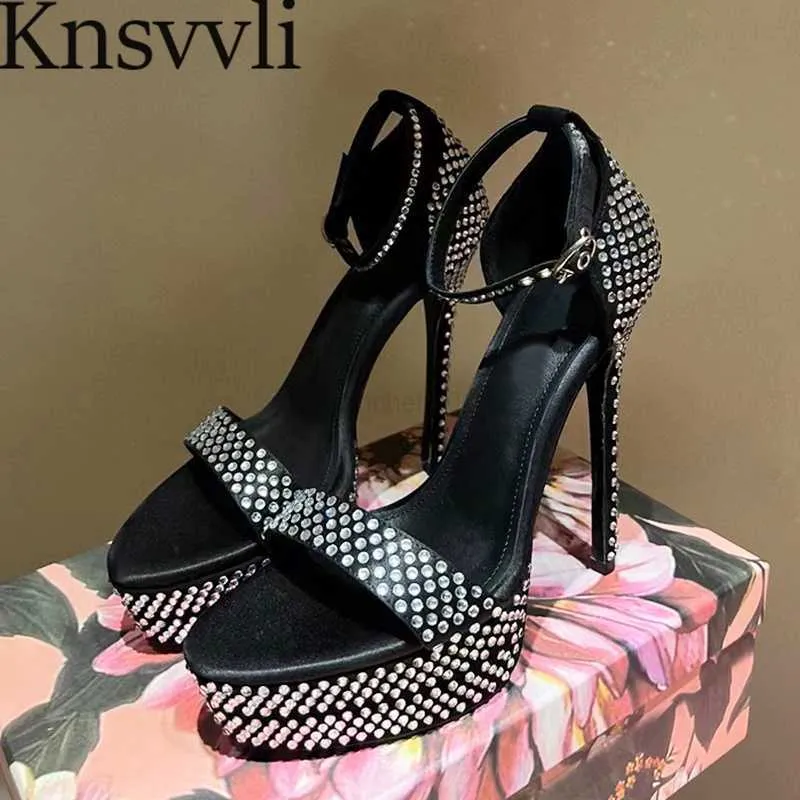 Sexy High Heels Sandalen Frauen Bling Kristall Party Schuhe Dame Schwarz Plattform Sandalen Super High Heels Gladiator Sandalen Frauen X230523