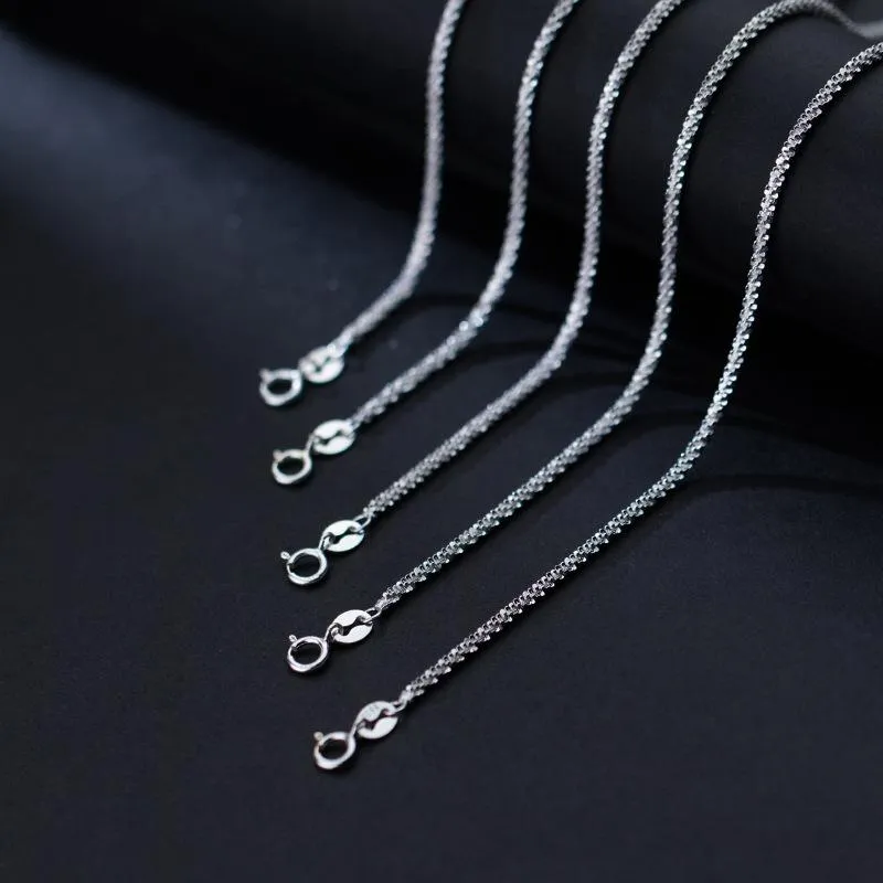 Kedjor 925 Sterling Silver Popcorn Chain Halsband för kvinnliga smycken på nacken Long 40 45 50 55 60 70 80 CM Tjock 2 mm Tillbehör