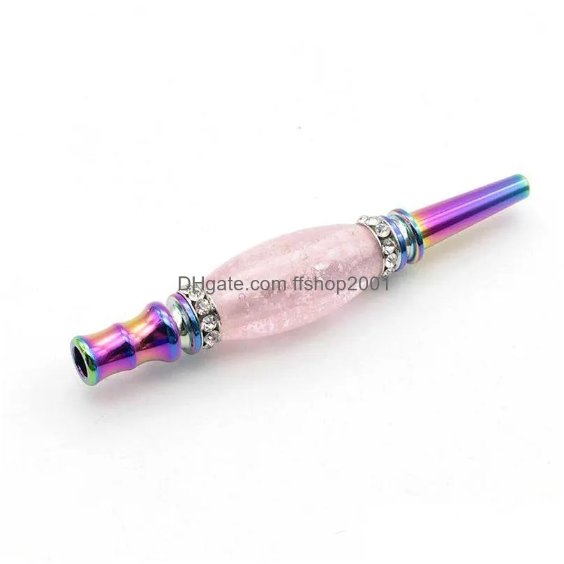 luminous diamond smoking pipes colorful hookah cigarette holder tobacco pipe removable arabian smok accessories dhs