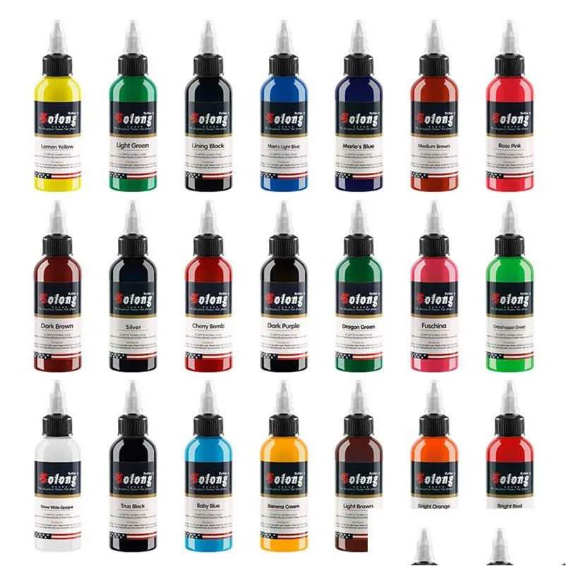 Tattoo Inks 21 Cores 30ml/Bottle Professional Ink for Body Art Natural Plant Micropigmentation Pigment Pigmment Drop Drop Deliver