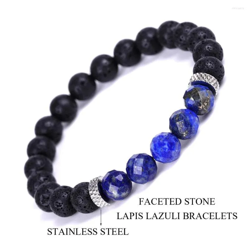 Strand Frosted Druzy Stone 8mm Black Lava Beads DIY Essential Oil Diffuser Bracelet Buddha Yoga Lover Jewelry