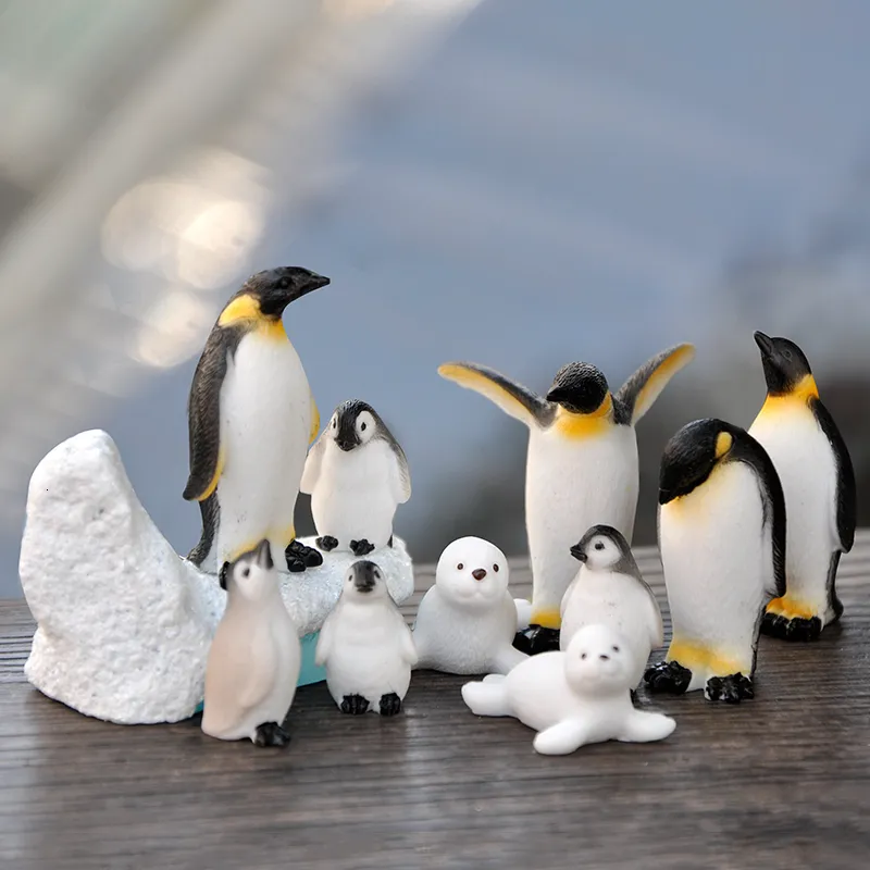 Dekorativa föremål Figurer Baiufor 1Set Iceberg SEAL Model Vinterfigurer Landskap Miniatyr Figur Toy for Children Gift Birthday Home Decor 230523