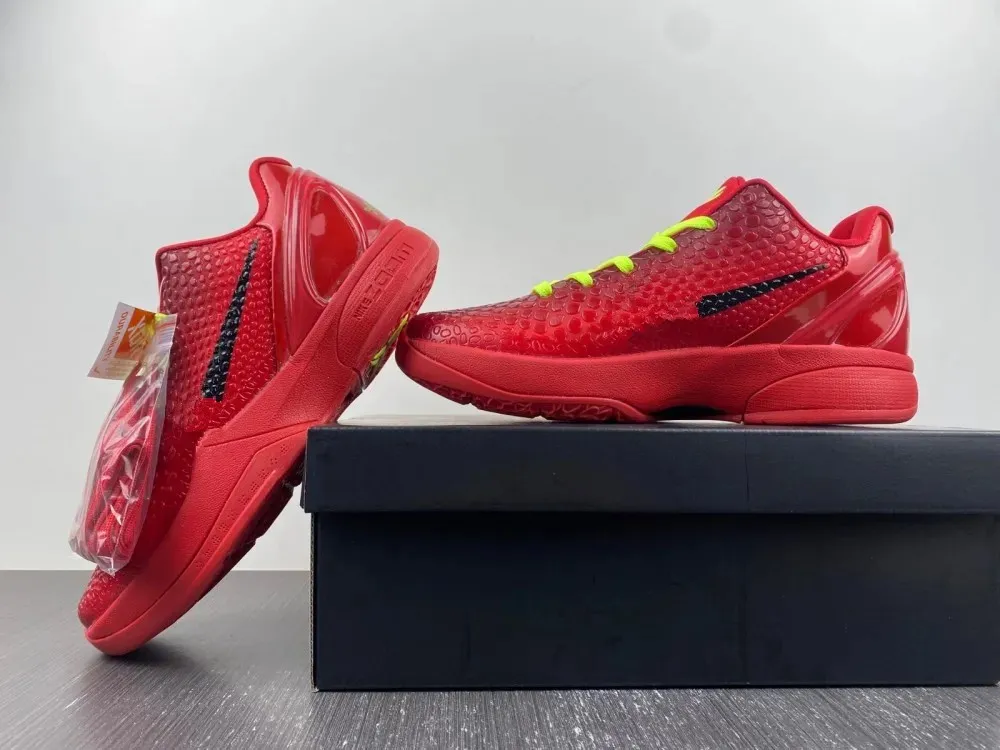 Latest Mamba 6S Reverse Grinch Red Basketball Shoes Designer Men Shoes Sports Sneakers Fast