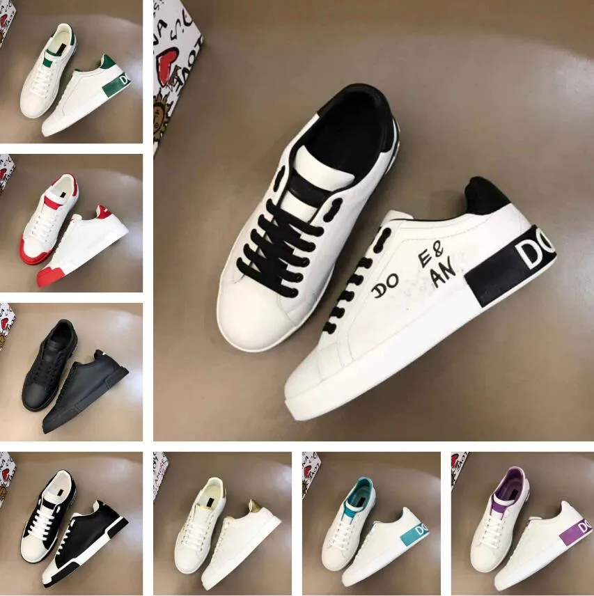 Elegant Brand Sneakers Shoes Perfect Calfskin Nappa Leather Trainers White Black Leather Casual Walking Discount Sports EU 38-46 Original BOX