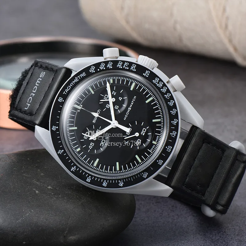 Bioceramic Planet Moon Mens Mens Watch Full Function Chronograph Designer Watch Mission To Mercury 42 Quartz Clock Relogio Masculino Sport Watch 3 241 DHgate