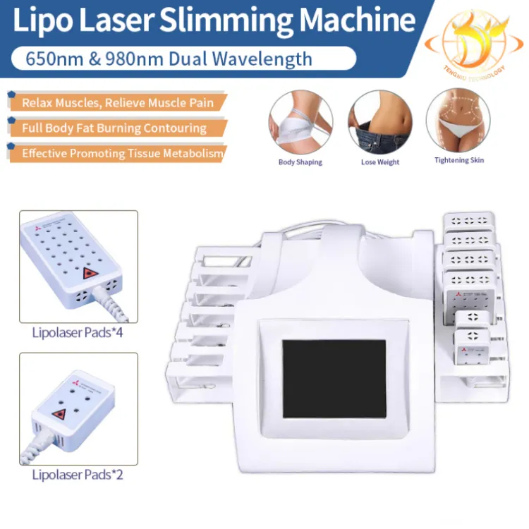 2021 Unikalna konstrukcja maszyny do odchudzania Lipolaser BodyShape Lipo Laser dla masy zmniejszają podwójną długość fali 650nm 980NMR CE130