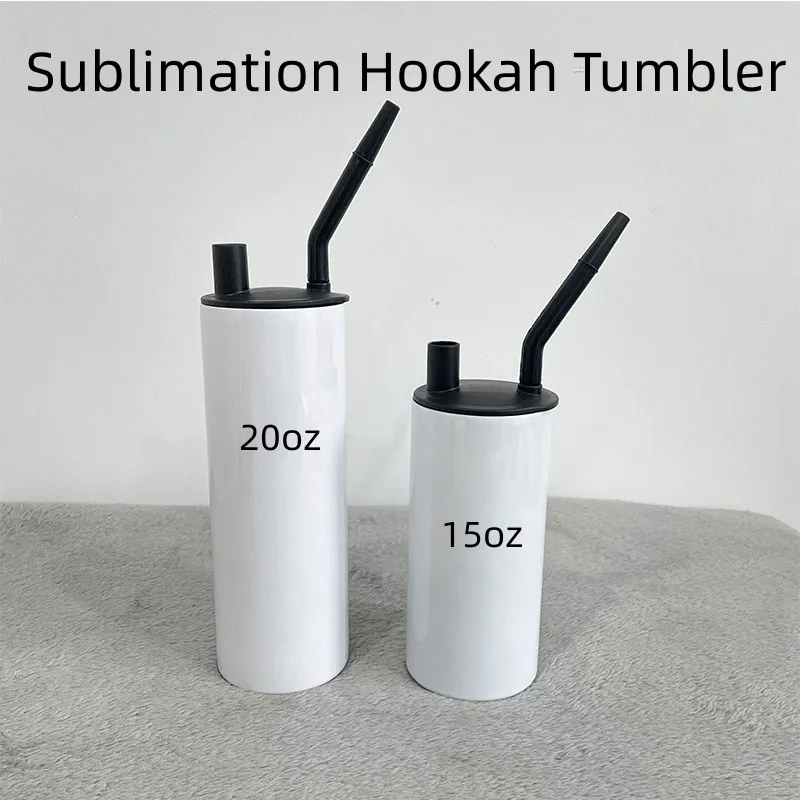Sublimation Hookah Tumblers Stainless Steel White Blank Straight Fatty